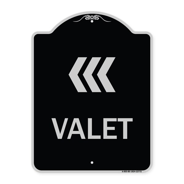 Signmission Valet Left Arrow Heavy-Gauge Aluminum Architectural Sign, 24" x 18", BS-1824-22772 A-DES-BS-1824-22772 - main